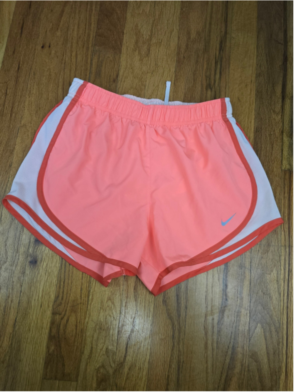Women's Nike Dri-Fit Athletic Shorts Size S Coral and White